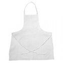 Bib Apron-White Blended w/Pencil Pkt/Eco.